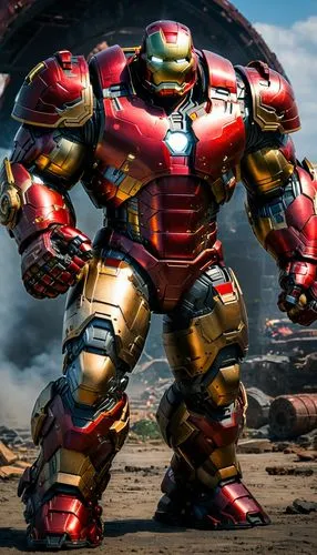 Homem de ferro saindo da armadura Hulkbuster
,there is a large iron man standing in the middle of a street,iron man,war machine,iron,juggernaut,steel man,avenger hulk hero,brute,giantkiller,onslaught,