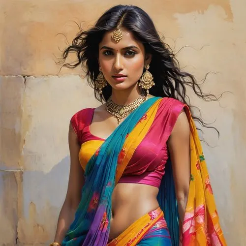 A beautiful 26 year old woman in a flowing, colorful sari. Low cut. Flirty.
,a beautiful young woman dressed in a brightly colored sari,sari,sarees,pallu,vaanii,indian woman,vaani,saree,indian girl,ch