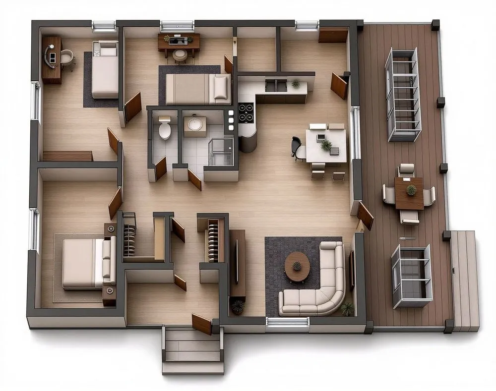a typical two bedroom apartment for a family