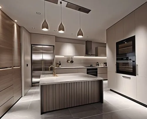 DISEÑO DE COCINA ESTILO MINIMALISTA, DE LINEAS MODERNAS Y DISEÑO CONTEMPORANEO, CON COLORES NEUTROS, PISOS,  BRILLOSOS, ZOCLOS, PLAFON EN COLORE BLANCO, ILUMINACION AMBIENTAL, EXCELENTE REPRESENTACIÓN