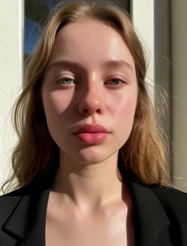 swollen,lip,nostril,egg face,natural cosmetic,accidental,sun,moi,deformations,zit,sun head,collagen,woman face,beauty face skin,a tomato,natural,portrait of a girl,exhibited,mugshot,lips
