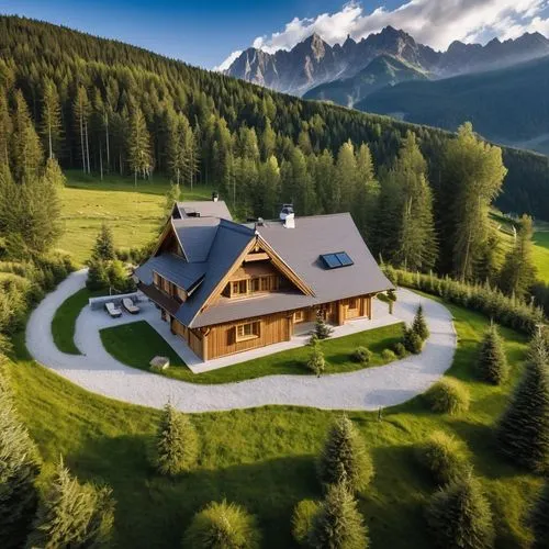 small house in polish willage in tatra mountains,there is a large house in the mountains,house in mountains,house in the mountains,swiss house,beautiful home,home landscape,svizzera,Photography,Genera