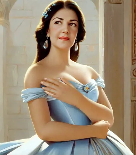 (Princess Cinderella: 1.3) from Disney animation, wears a ball gown in shade of light blue, a fitted bodice with off-the-shoulder sleeves, long gloves, an updo light blonde hair. ,princess sofia,cinde