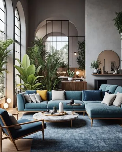 Interior Design,the living room is decorated in different colors and finishes,sofa set,apartment lounge,living room,sofas,livingroom,sitting room,Photography,General,Realistic