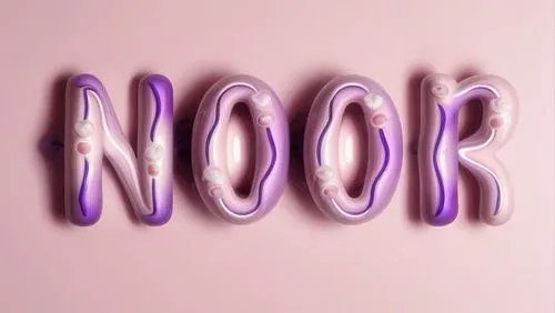 pink and purple balloon type word on a pink background,nood,noddle,noorderleech,noe,noora,nookie