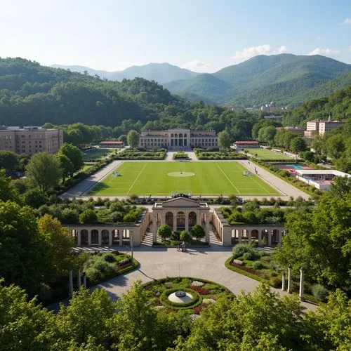 Sports Field Romanesque Style Building Architecture Design Ideas