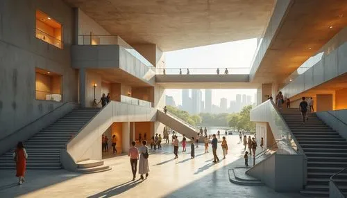 Metabolism Style Cultural Center Architecture Design Ideas