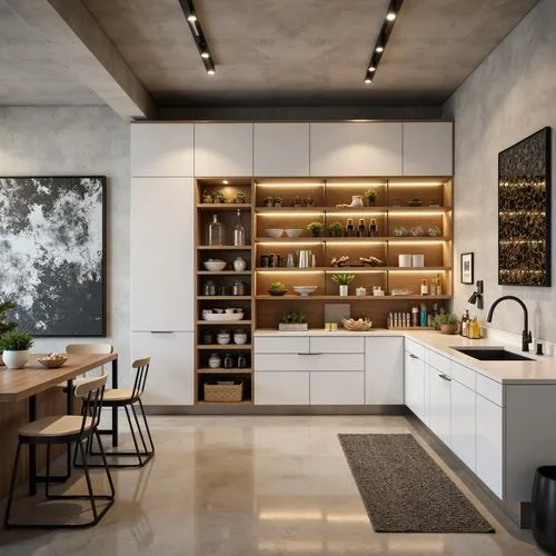 Streamline Moderne Style Pantry Design Ideas