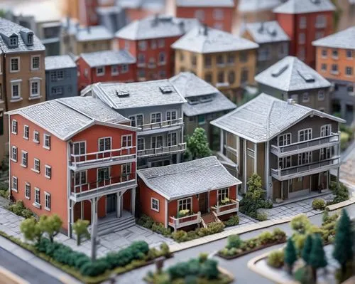 Architectural model, building kit, miniature, detailed structure, intricate design, white base plate, precision-cut components, wooden or plastic material, realistic textures, tiny windows, doors, roo