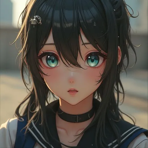 cosplayer, girl,an anime girl with dark hair with a blue eye,yuu,nico,tamako,vani,watsuki,sayo,Photography,General,Realistic