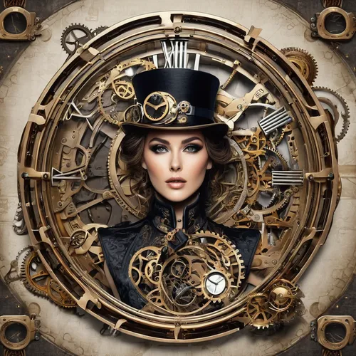 Steampunk Vintage Time Machine by SC001,steampunk,clockmaker,steampunk gears,watchmaker,clockwork,grandfather clock,mechanical watch,chronometer,clock face,time spiral,timepiece,ladies pocket watch,be
