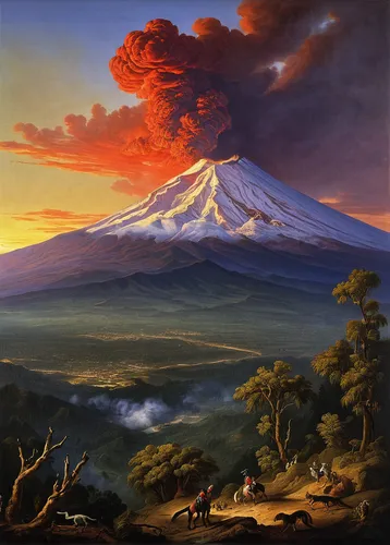 Describe the majestic Popocatepetl volcano at sunrise.,popocatepetl,volcanic landscape,mount etna,the volcano avachinsky,koryaksky volcano,gorely volcano,stratovolcano,calbuco volcano,volcano,etna,mou