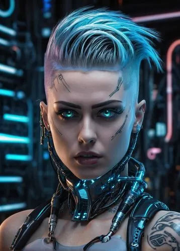 pencil drawing of girl,a young woman with blue eyes and piercings on her head,liara,cyberpunk,asari,jinx,satari,cyberpunks,cyborg,liora,askani,cyberdog,Conceptual Art,Sci-Fi,Sci-Fi 09