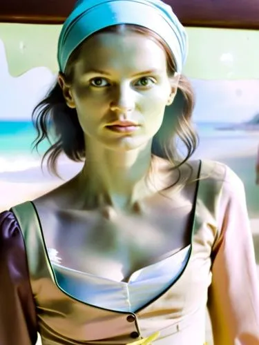 Mary Ward,a digital painting of a young lady,yellow taxi,clementine,retro woman,girl in car,woman in the car,retro girl