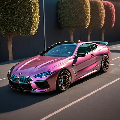 BMW M8 in shades of teal, pink, and bronze. Shiny and moist. Metallic appearance.,bmw m4,pink car,bmw m6,the pink panter,bmw 645,the pink panther,pink vector,bmw 6 series,pink panther,bmw 8 series,bmw