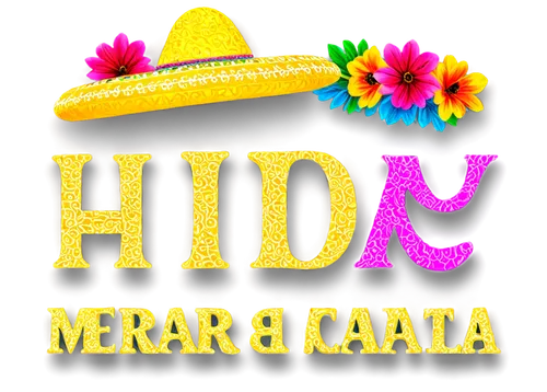 May 5th logo, festive, colorful, sombrero, maracas, piñata, vibrant flowers, traditional Mexican dress, intricate patterns, golden accents, bold typography, circular composition, central symmetry, bri
