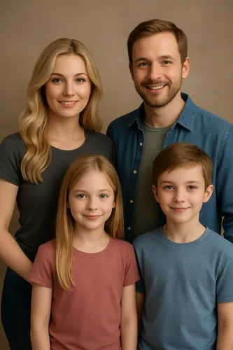 a family poses for a portrait,stepparent,family care,pictures of the children,family pictures,family photos,homesteaders,the dawn family,families,consanguinity,parents with children,portrait backgroun