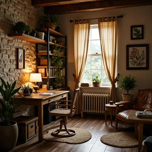 Rustic Style Home Office Design Ideas