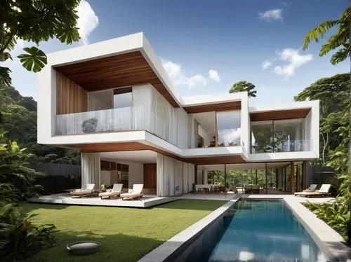 A detailed digital illustration of a two-story house, with its large wooden panels and white walls, adding to its symmetrical design. The focus is on the inviting yet mysterious interplay of light and