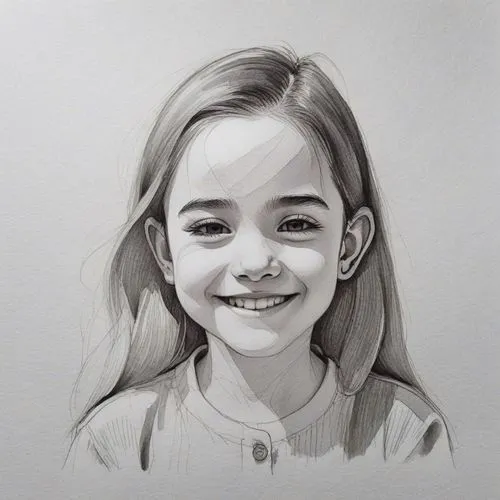a black and white portrait of a little girl,girl portrait,girl drawing,a girl's smile,pencil drawing,graphite,helnwein,charcoal pencil,young girl,kids illustration,portrait of a girl,lilyana,little gi