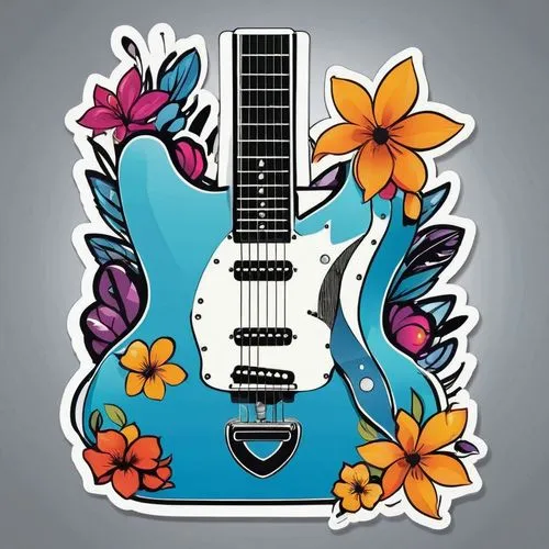 cute guitars,painted guitar,guitar,guitarra,retro flower silhouette,cartoon flower,flowers png,clipart sticker,blue floral,guitare,electric guitar,blu flower,sticker,concert guitar,retro flowers,carto
