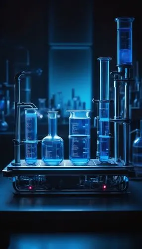 Abstract futuristic laboratory, diffusion models, easy-to-use interface, glowing blue screens, sleek metallic equipment, transparent glass tubes, colorful chemical liquids, subtle steam effects, soft 