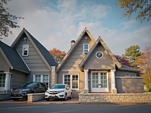
,a grey house with cars parked next to it,hovnanian,kleinburg,townhomes,new england style house,dormers,duplexes,exterior decoration,stittsville,manotick,residential house,3d rendering,townhome,dorme