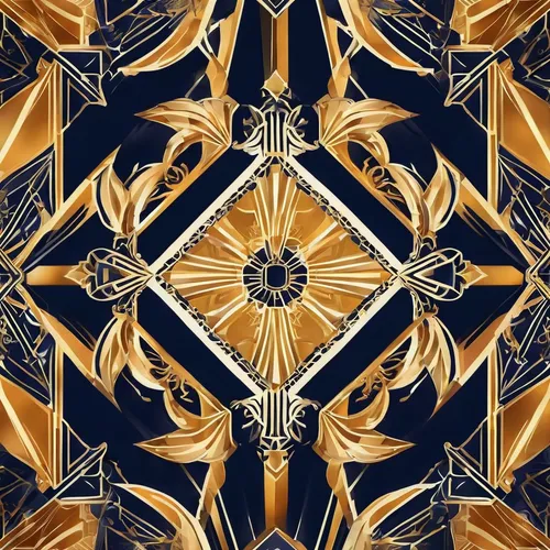 Give your pictures a professional touch with curated filters,gold art deco border,art deco background,bandana background,art nouveau design,kaleidoscope,fabric design,dark blue and gold,retro pattern,