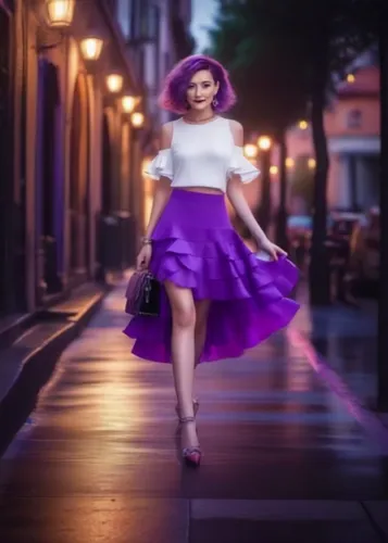 woman walking,girl walking away,women fashion,purple dress,light purple,purple background,purple,retro woman,fashion vector,fashion street,purple and pink,mauve,rich purple,retro women,the purple-and-