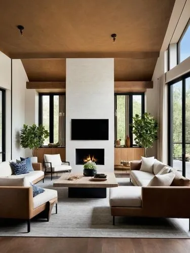 Give me a cozy and modern-style living room that can well retain the light in the original picture and reflect the comfort of this room.,modern living room with low lights and white furniture,modern l