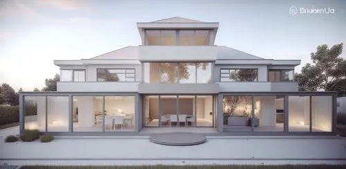 an artist's rendering of a modern home with open patio,prefab,prefabricated,prefabs,prenuptial,residential property,crown render