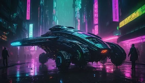 Neo-futurist skyscraper, sleek metallic structure, curved lines, neon lights, holographic advertisements, towering high-rise building, cityscape, futuristic metropolis, Blade Runner-esque atmosphere, 
