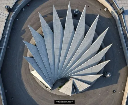 Architectural morphing,aerial view umbrella,spiral stairs,turbine,aerial landscape,spiral staircase,kinetic art,bird's-eye view,winding staircase,bird's eye view,stereographic,turbofans,overhead shot,