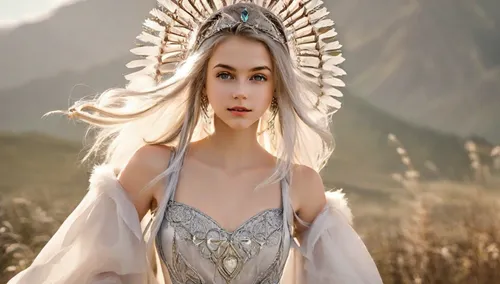 (PureErosFace v 1:0.8) , ((body portrait)), pores, real skin,  hair band, flying hair, (grey hair 0.4) , ancient headdress, hairpin, smile, affectionate eyes, sparkling eyes, beautiful scene, shadow, 