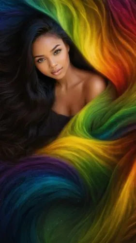 A detailed digital illustration of a woman's face covered entirely with life, while her eyes and body are a canvas for the endless possibilities of the universe. The drawing is a close-up or sketch, f