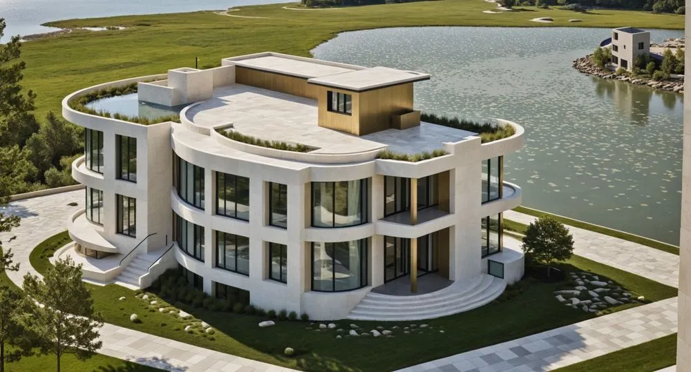 an unusual round home with a pool and great scenery
