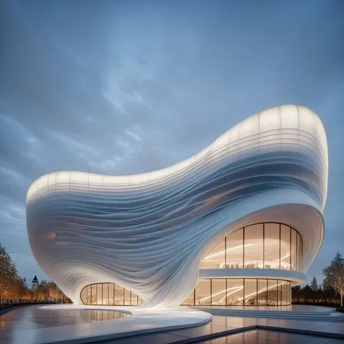 big history museum, art exhibition，curvilinear architecture