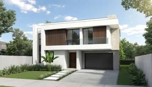 水泥车道,this is a picture of a home that appears to be for sale,3d rendering,modern house,duplexes,landscape design sydney,revit,sketchup