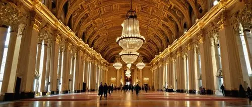 Beaux-Arts architecture, grandiose building, ornate details, intricate carvings, marble columns, granite walls, stained glass windows, symmetrical facade, central dome, clock tower, Baroque-inspired d