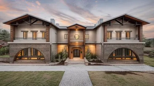 make more realistic, rustic modern house outside and add lighting.,luxury home,beautiful home,large home,two story house,modern house,modern architecture,luxury property,luxury real estate,architectur