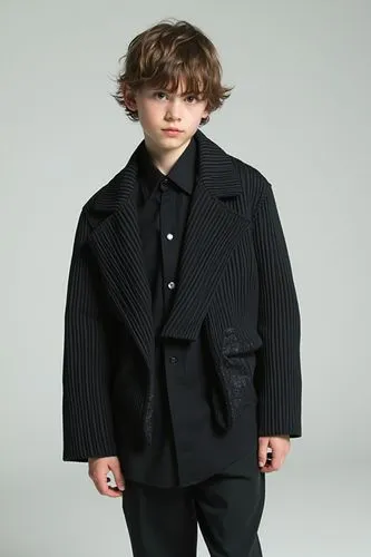 Fashion Model,the  in black is wearing an oversize suit,pageboy,tailcoat,raviv,boys fashion,tailcoats,men's suit,Photography,Fashion Photography,Fashion Photography 01