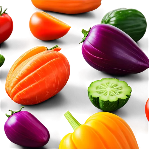 Colorful vegetables, assorted types, fresh, crisp, vibrant, natural lighting, shallow depth of field, warm color tone, 3/4 composition, close-up shot, detailed texture, realistic render, HD resolution