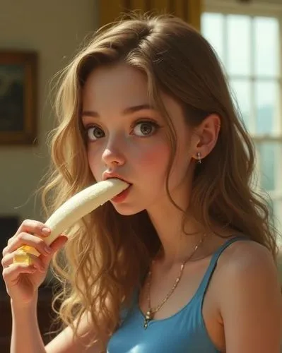 an image of a woman holding a banana in her mouth,banana,woman eating apple,tastier,delectable,bananas,teen,eating,yum,mouthful,eat,mouthfuls,spoonfuls,appetite,irresistible,banana apple,licking,ice p