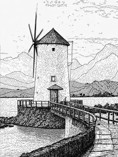 historic windmill,old windmill,windmill,windmill gard,crinan,the windmills,wind mill,wind mills,dutch windmill,windmills,molen,windpump,salt mill,moulin,lochranza,dunstaffnage,ebeltoft,post mill,hand-