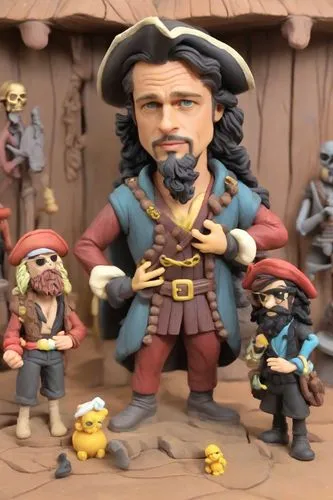 pirate treasure,pirates,popeye village,pirate,clay figures,miniature figures,figurines,play figures,piracy,geppetto,minifigures,scandia gnomes,clay animation,jolly roger,caravel,png sculpture,collecti