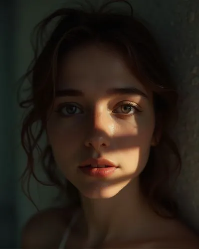 realistic photography style raw, editorial photography, chiaroscuro , with lights and shadows that enhanced her beautiful figure, postproduction, Sony Alpha IV, Kodak Color 35mm, in the style of 32K r