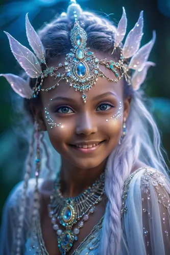 extremely detailed professional photography of (((an ethereal spirit))) with a mischievous smile and glowy eyes. Otherworldly creature, magical scene, an incredibly beautiful world of wonders, fantasy