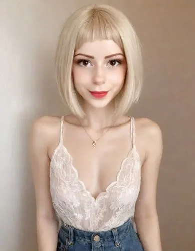 short hair,realdoll,pale,short blond hair,female doll,cotton top,silphie,whitey,barbie,pi mai,dress doll,tube top,stream,na,vanilla,bodysuit,edit,short,ammo,natural cosmetic,white ling
