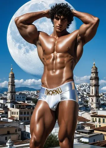 The mysterious world, a peculiar image of a muscular student men adonos, embodies a mystical realm filled with the smirks and angular hues of a psyched creature. A shimmering latex, flowing softly in 