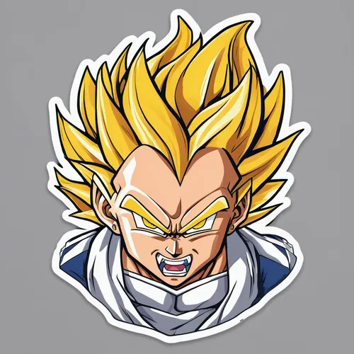a super saiyan majin vageta, Cool, Light Pure background,vegeta,goku,vector graphic,clipart sticker,vector design,vector illustration,vector image,sticker,vector art,toori,trunks,son goku,shallot,twit
